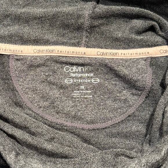 Calvin Klein Performance Womens Pullover Cowl Neck Athletic Gray Plus Size 1X DY - Picture 3 of 6